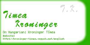 timea kroninger business card